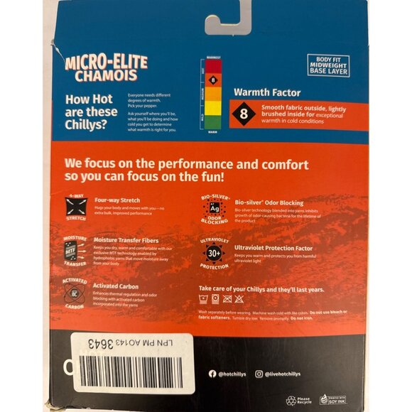 Hot Chillys Women's Micro Elite Chamois Crewneck Top Midweight Base Layer Size S - Picture 8 of 9